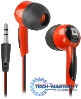 Słuchawki Douszne DEFENDER Basic 604 (1.1m /3.5 mm wtyk/Czarno-czerwony)