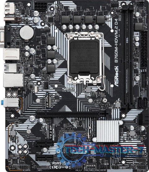 Płyta główna ASROCK B760M-HDV/M.2 D4 LGA1700 MICRO ATX Płyta główna ASROCK B760M-HDV/M.2 D4 LGA1700 MICRO ATX