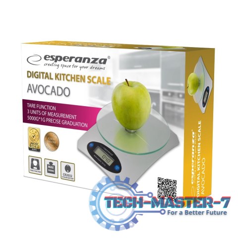 Waga kuchenna ESPERANZA EKS006 (Maks. 5000g /Srebrny ) Waga kuchenna ESPERANZA EKS006 (Maks. 5000g /Srebrny )