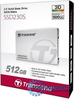 Dysk SSD TRANSCEND 230S 512GB SATA3 (2.5″ /512 GB /SATA III (6 Gb/s) /560MB/s /520MB/s)
