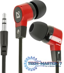 Słuchawki Douszne DEFENDER Basic 619 (1.1m /3.5 mm wtyk/Czarno-czerwony)