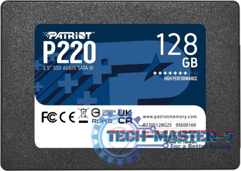 Dysk SSD PATRIOT P220S128G25 (2.5″ /128 GB /SATA III /550MB/s /480MB/s)