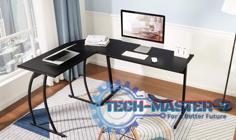 Biurko narożne gamingowe biurowe LOFT szkolny stół czarny ModernHome Biurko narożne gamingowe biurowe LOFT szkolny stół czarny ModernHome