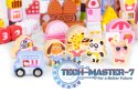 Drewniane klocki edukacyjne zestaw - Cukierkowe miasto 116 el. ECOTOYS ECOTOYS