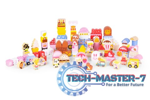 Drewniane klocki edukacyjne zestaw - Cukierkowe miasto 116 el. ECOTOYS ECOTOYS Drewniane klocki edukacyjne zestaw - Cukierkowe miasto 116 el. ECOTOYS ECOTOYS