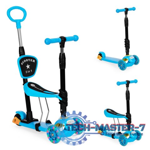 Hulajnoga trójkołowa balansowa led 3w1 świecące kółka - Niebieska ECOTOYS ECOTOYS Hulajnoga trójkołowa balansowa led 3w1 świecące kółka - Niebieska ECOTOYS ECOTOYS