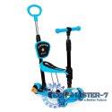 Hulajnoga trójkołowa balansowa led 3w1 świecące kółka - Niebieska ECOTOYS ECOTOYS