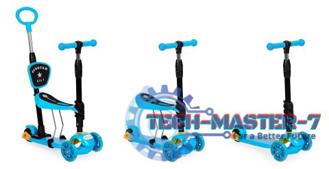 Hulajnoga trójkołowa balansowa led 3w1 świecące kółka - Niebieska ECOTOYS ECOTOYS Hulajnoga trójkołowa balansowa led 3w1 świecące kółka - Niebieska ECOTOYS ECOTOYS