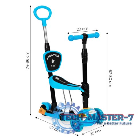 Hulajnoga trójkołowa balansowa led 3w1 świecące kółka - Niebieska ECOTOYS ECOTOYS Hulajnoga trójkołowa balansowa led 3w1 świecące kółka - Niebieska ECOTOYS ECOTOYS