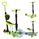 Hulajnoga trójkołowa balansowa led 3w1 świecące kółka - Zielona ECOTOYS ECOTOYS