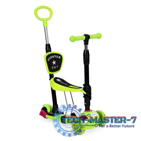 Hulajnoga trójkołowa balansowa led 3w1 świecące kółka - Zielona ECOTOYS ECOTOYS Hulajnoga trójkołowa balansowa led 3w1 świecące kółka - Zielona ECOTOYS ECOTOYS