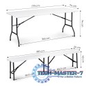 Zestaw cateringowy stół bankietowy 180cm 2 ławki biały ModernHome ModernHome