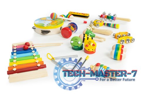 Zestaw drewnianych instrumentów dla dzieci 14 instrumentów ECOTOYS ECOTOYS