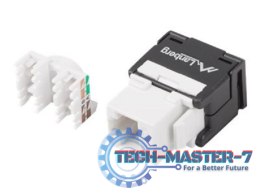 Moduł keystone gniazdo beznarzędziowy RJ45 - LSA UTP kat.6a 180 stopni do puszki montażowej
