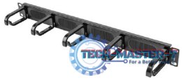 Organizer kabli 19'' 1U Panel szczotkowany Typ B czarny