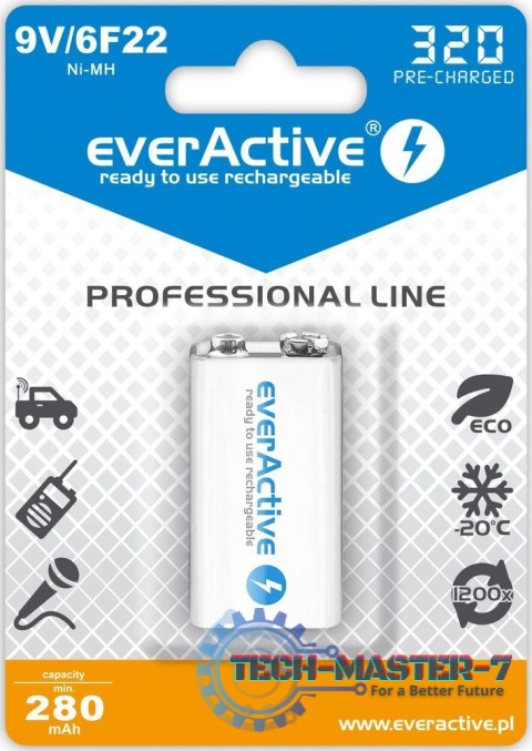 Baterie EVERACTIVE NiMH PP3 (9V, 6LR61, 6F22, 6R61) 320mAh Blister EVHRL22-320