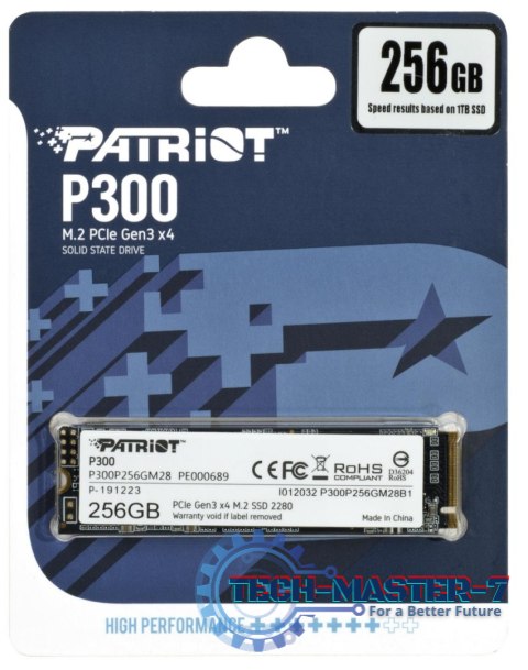 Dysk SSD PATRIOT P300 256 GB P300 (M.2 2280″ /256 GB /PCIe NVMe Gen3 x4 /1700MB/s /1100MB/s)