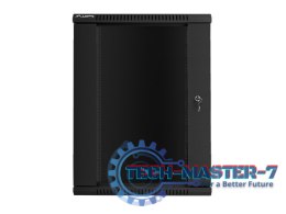 Szafa instalacyjna wisząca 19'' 18U 600X600mm czarna (drzwi szklane)