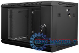 Szafa instalacyjna wisząca 19'' 6U 600X450mm czarna (drzwi szklane)