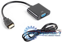 Adapter LANBERG AD-0017-BK HDMI - VGA/Audio