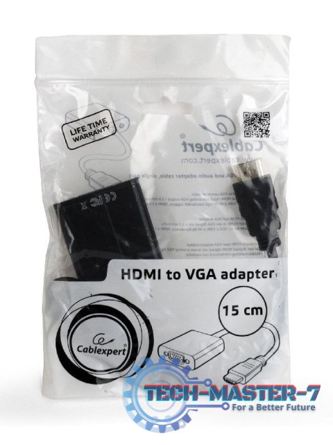 GEMBIRD HDMI - VGA Czarny HDMI (wtyk) - VGA (gniazdo) A-HDMI-VGA-04 GEMBIRD HDMI - VGA Czarny HDMI (wtyk) - VGA (gniazdo) A-HDMI-VGA-04