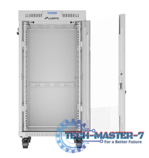 SZAFA INSTALACYJNA RACK STOJĄCA 19" 22U 600X800 SZARA DRZWI SZKLANE LCD LANBERG (FLAT PACK) V2