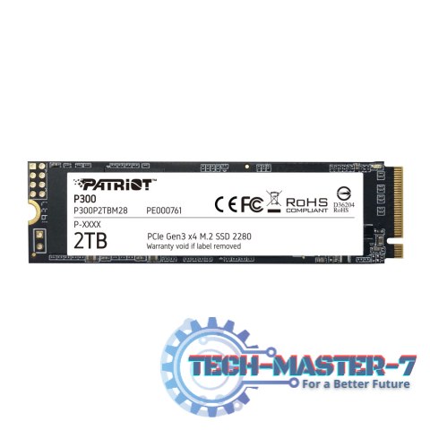 Dysk SSD PATRIOT P300 2 TB P300 (M.2 2280″ /2 TB /PCIe NVMe Gen3 x4 /2100MB/s /1650MB/s)