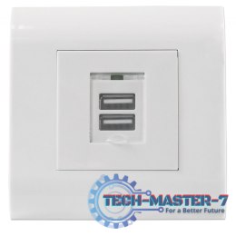 GNIAZDO 2XUSB-A 5V/2.1 PODT WH