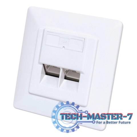 Gniazdo podtynkowe 2x RJ45 Cat6a STP białe