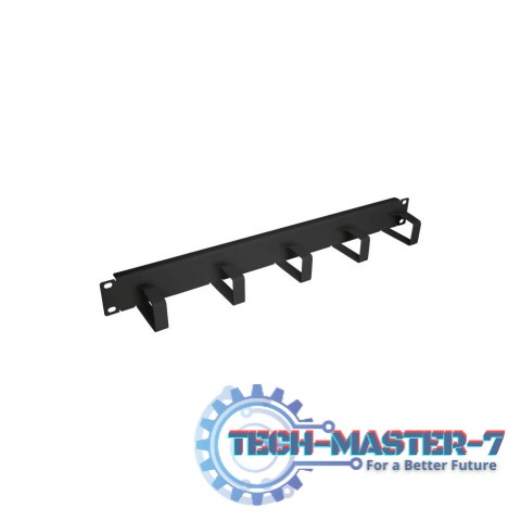 Organizer kabli do szaf Rack 19 1U 5 uchwytów, metal czarny
