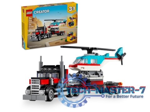 LEGO 31146 Creator 3w1 - Ciężarówka z platformą i helikopterem LEGO 31146 Creator 3w1 - Ciężarówka z platformą i helikopterem