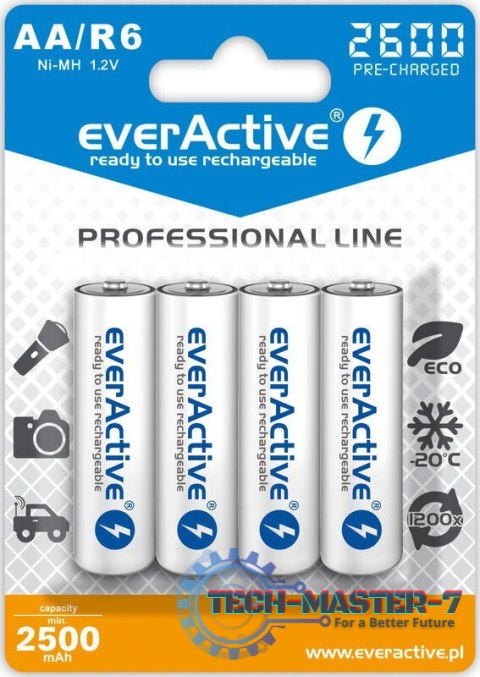 Baterie EVERACTIVE NiMH AA 2500mAh 4 szt. EVHRL6-2600 Baterie EVERACTIVE NiMH AA 2500mAh 4 szt. EVHRL6-2600