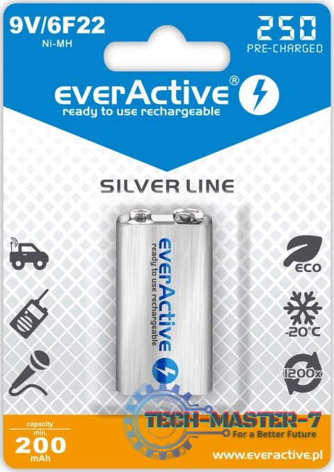 Baterie EVERACTIVE NiMH PP3 (9V, 6LR61, 6F22, 6R61) 250mAh Blister EVHRL22-250 Baterie EVERACTIVE NiMH PP3 (9V, 6LR61, 6F22, 6R61) 250mAh Blister EVHRL22-250