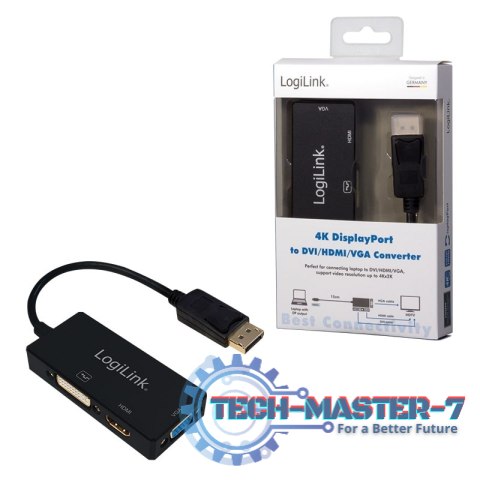 Przejściówka LOGILINK CV0109 Display Port - HDMI - VGA - DVI Przejściówka LOGILINK CV0109 Display Port - HDMI - VGA - DVI