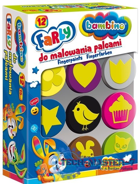 Farby do malowania palcami Bambino 12 kolorów