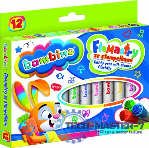 Flamastry mazaki pieczątki stempelki Bambino 12 kolorów