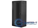 Szafa instalacyjna wisząca 19'' 27U 600X450mm czarna (drzwi szklane)