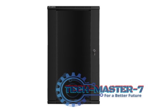 Szafa instalacyjna wisząca 19'' 27U 600X450mm czarna (drzwi szklane) Szafa instalacyjna wisząca 19'' 27U 600X450mm czarna (drzwi szklane)