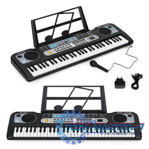 Duży keyboard pianino z mikrofonem dla dzieci + zasilacz MULTISTORE
