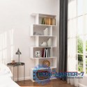 Nowoczesny regał do salonu kratka 5 półek na książki biały ModernHome