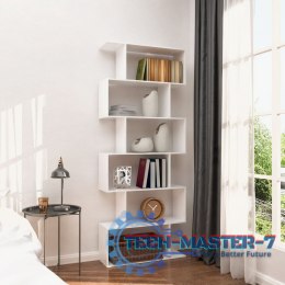 Nowoczesny regał do salonu kratka 5 półek na książki biały ModernHome
