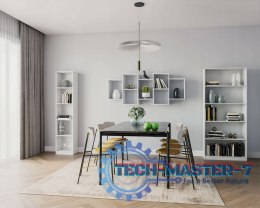 Nowoczesny wiszący regał 8 półek biały ModernHome
