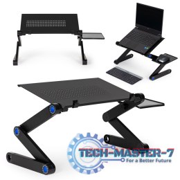 Podstawka stolik stojak pod laptop aluminiowy składany z regulacją 2 blaty ModernHome