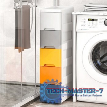 Regał z 5 wysuwanymi szufladami nogi z kółkami ModernHome Regał z 5 wysuwanymi szufladami nogi z kółkami ModernHome