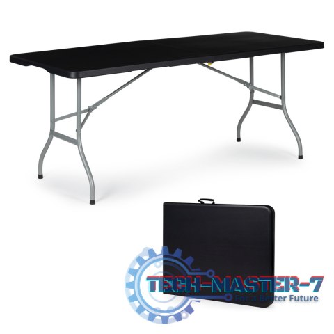 Stół składany cateringowy ogrodowy bankietowy 180cm - czarny ModernHome