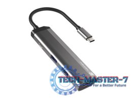 NATEC Stacja dokująca Multi Port Fowler Slim USB-C PD, 2x USB 3.0, HDMI 4K NMP-1984 (Grafitowy /USB-C )