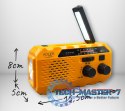 Radio przenośne Adler AD 1197 solarne turystyczne na korbkę biwakowe 3 sposoby ładowania latarka sygnał SOS 1200mAh
