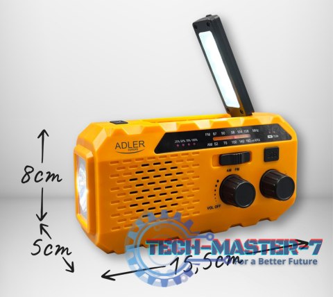 Radio przenośne Adler AD 1197 solarne turystyczne na korbkę biwakowe 3 sposoby ładowania latarka sygnał SOS 1200mAh Radio przenośne Adler AD 1197 solarne turystyczne na korbkę biwakowe 3 sposoby ładowania latarka sygnał SOS 1200mAh