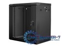 Szafa instalacyjna wisząca 19'' 12U 600X450mm czarna (drzwi szklane)