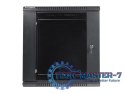 Szafa instalacyjna wisząca 19'' 12U 600X450mm czarna (drzwi szklane)